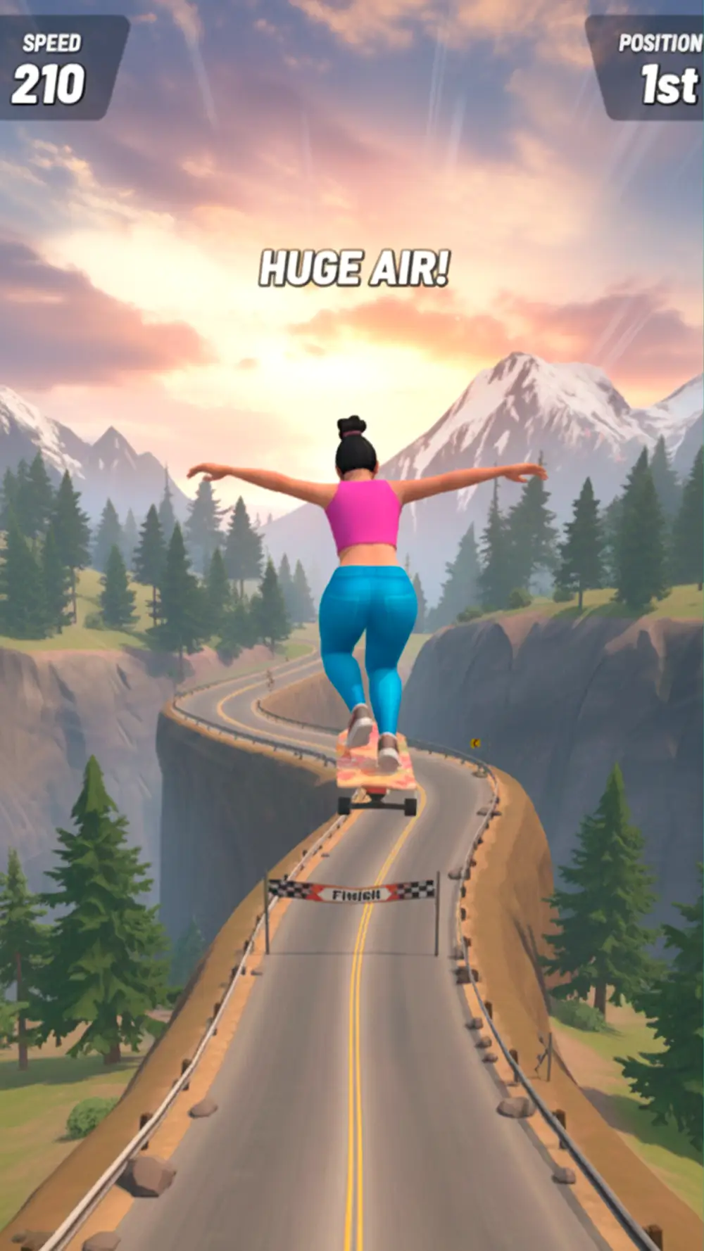 Trasa miejska w grze Downhill Skate Race