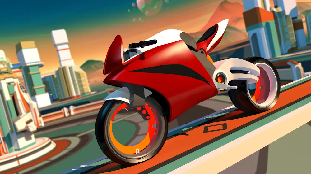 Pojazd na kosmicznej trasie w grze Gravity Rider: Space Bike Race