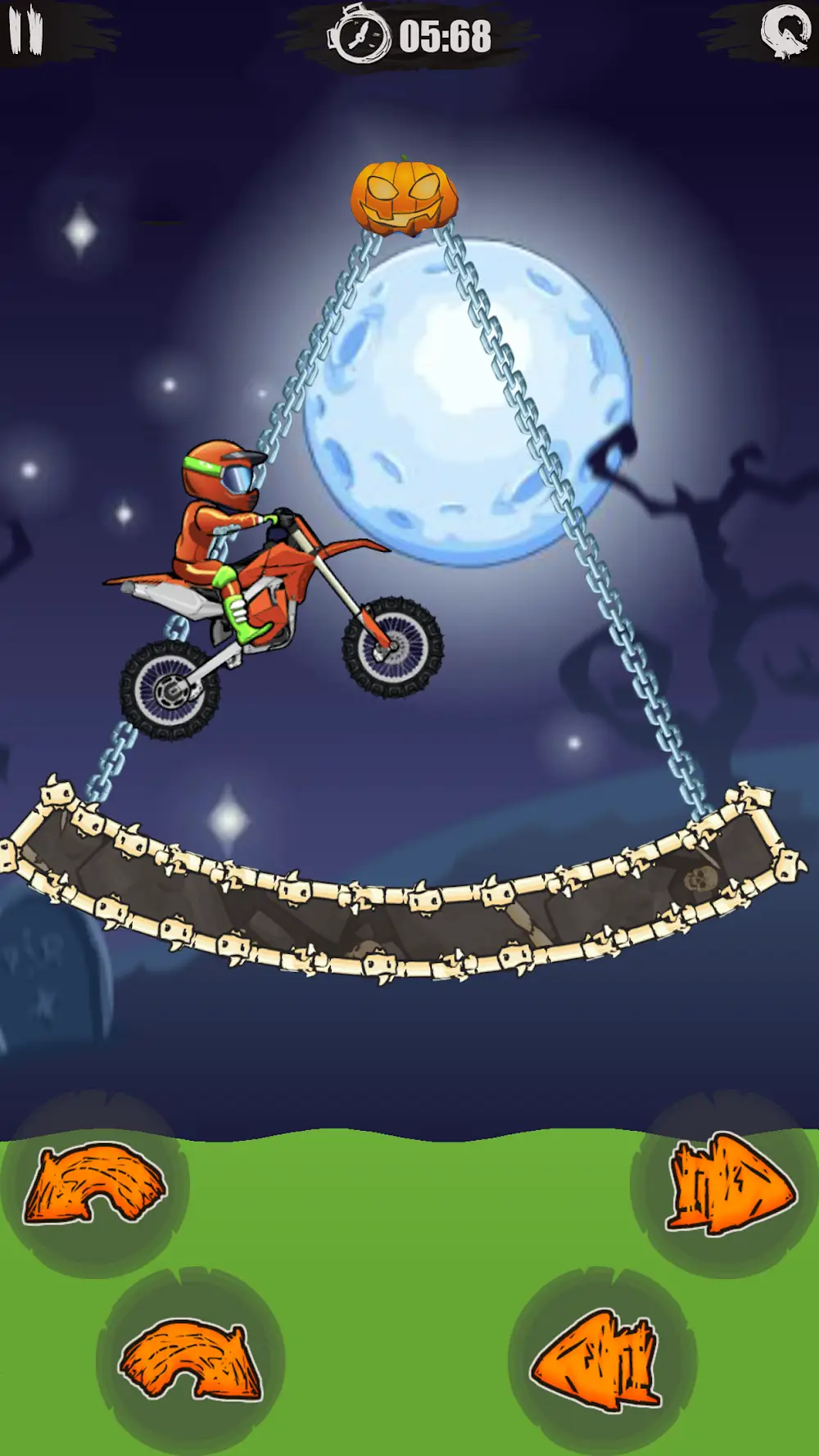 Pionowy kadr z gry Moto X3M